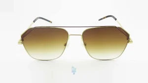 فریم عینک آفتابی FENDI مردانه با شکل چند ضلعی به رنگ قهوه ای و کد FD-0043s