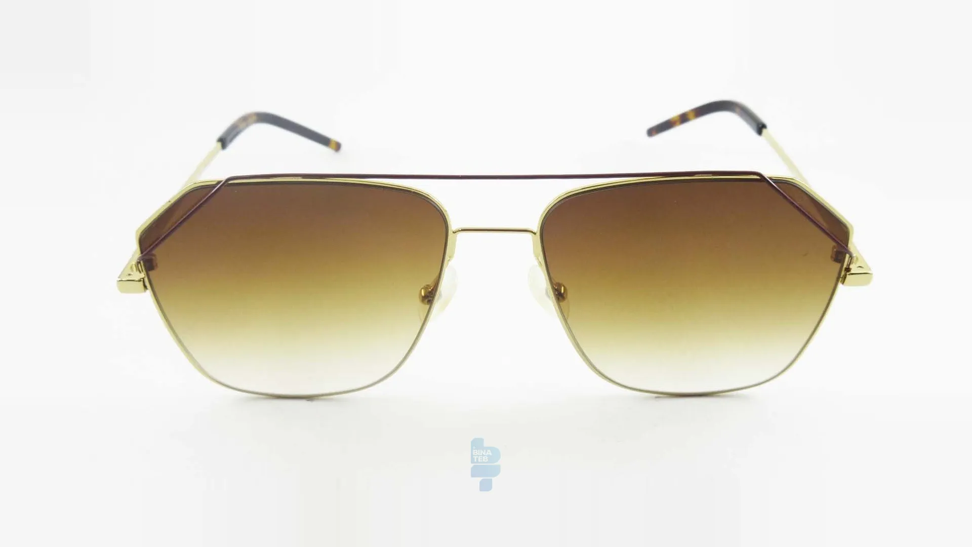 5051-1 فریم عینک آفتابی FENDI مردانه با شکل چند ضلعی به رنگ قهوه ای و کد FD-0043s