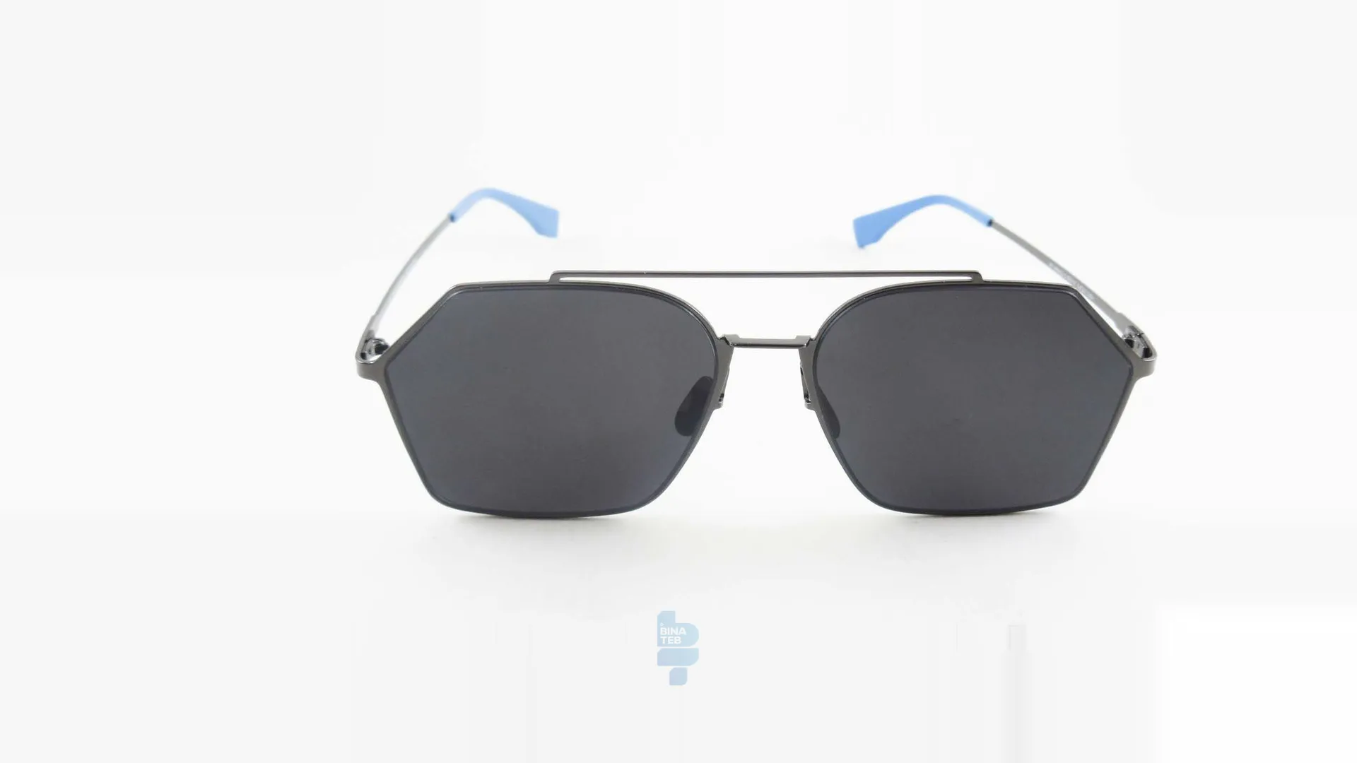 فریم عینک آفتابی FENDI مردانه با شکل چند ضلعی به رنگ مشکی و کد FD-M0022