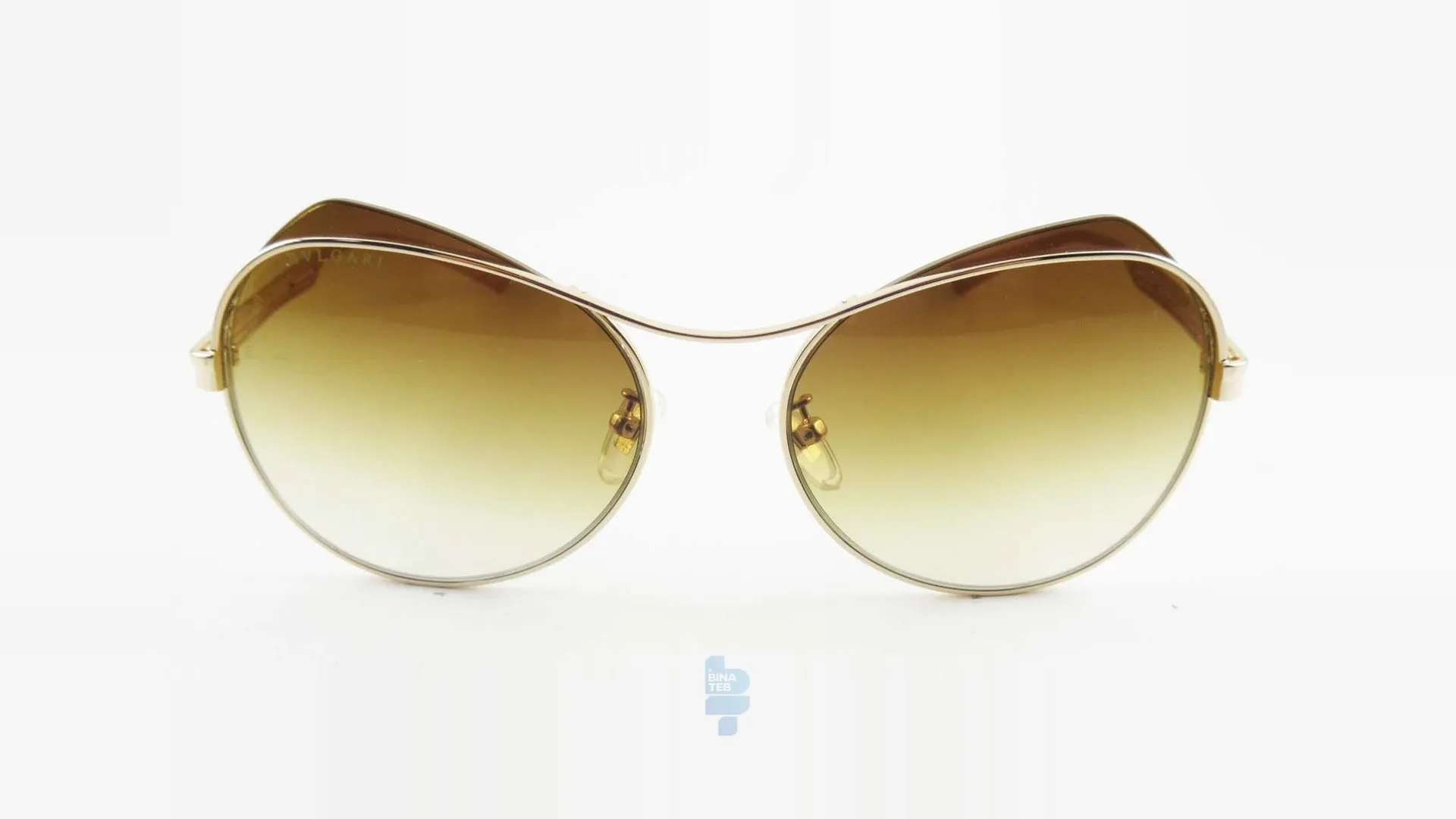فریم عینک آفتابی BVLGARI زنانه با شکل گوشه دار به رنگ قهوه ای و کد BV-6120