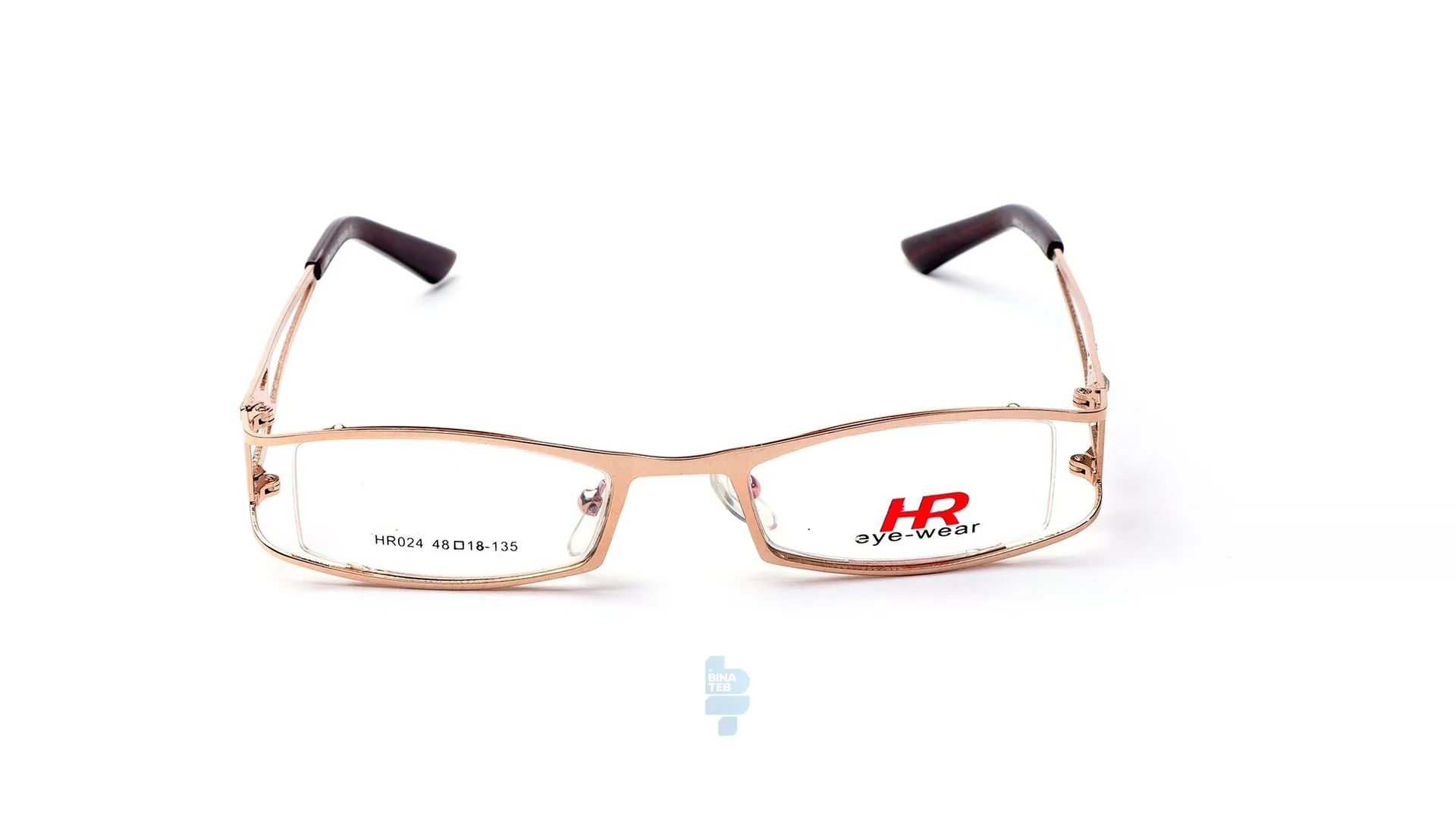فریم عینک طبی HR زنانه با شکل مستطیل به رنگ طلایی و کد L-HR024