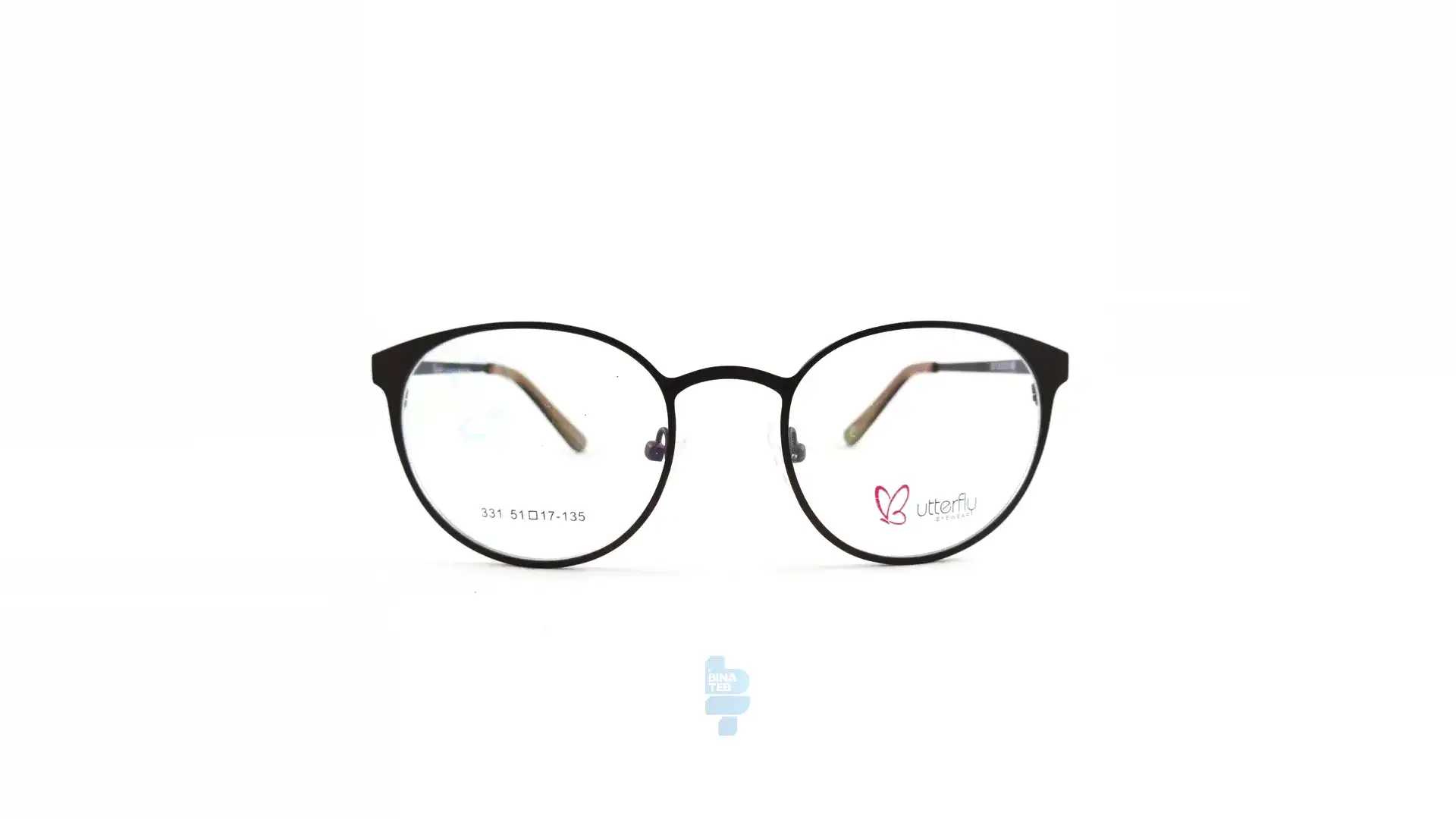 فریم عینک طبی BUTTERFLY زنانه با شکل گرد به رنگ قهوه ای و کد L-331