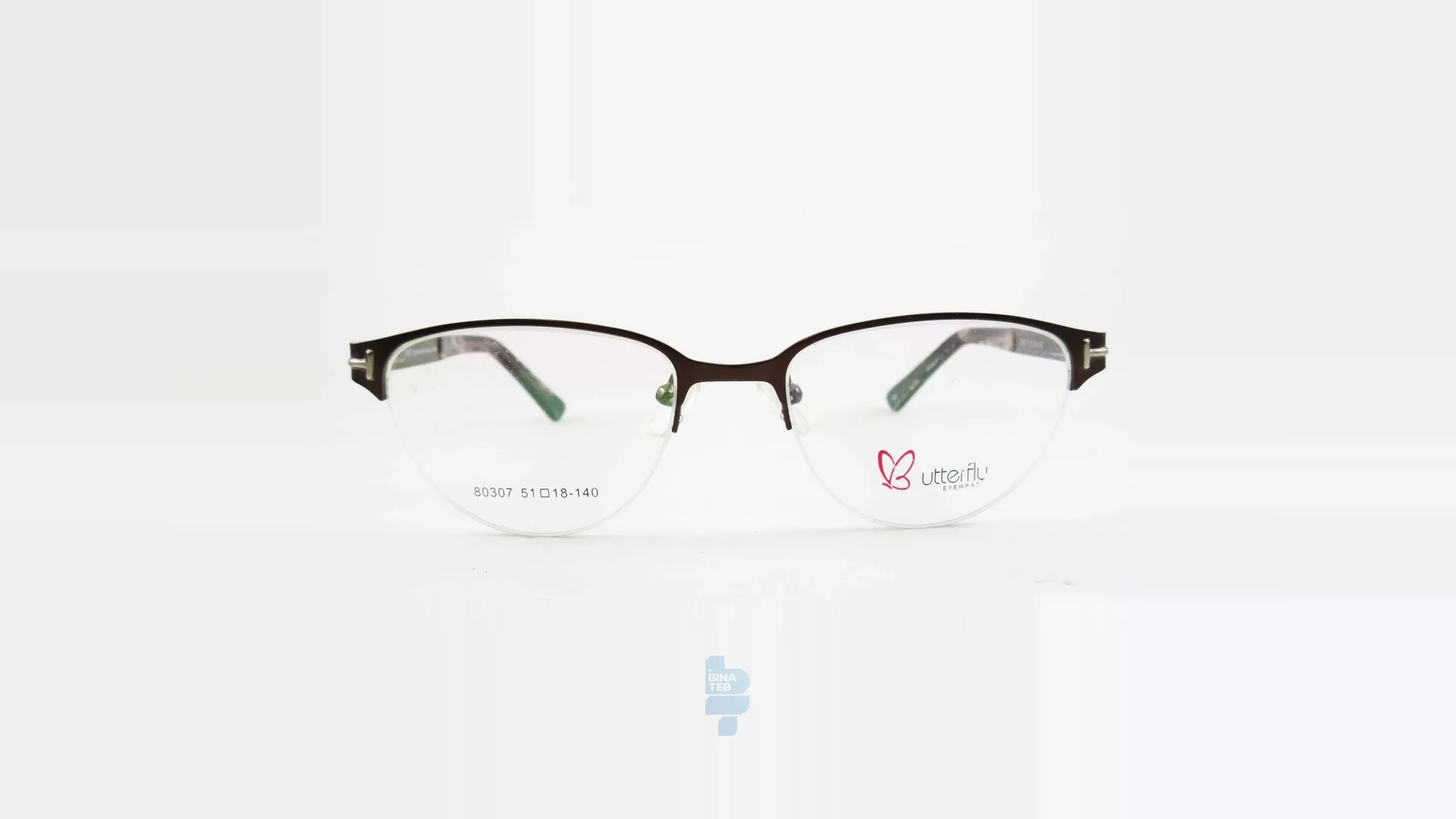 فریم عینک طبی BUTTERFLY زنانه با شکل گوشه دار به رنگ قهوه ای و کد L-80307