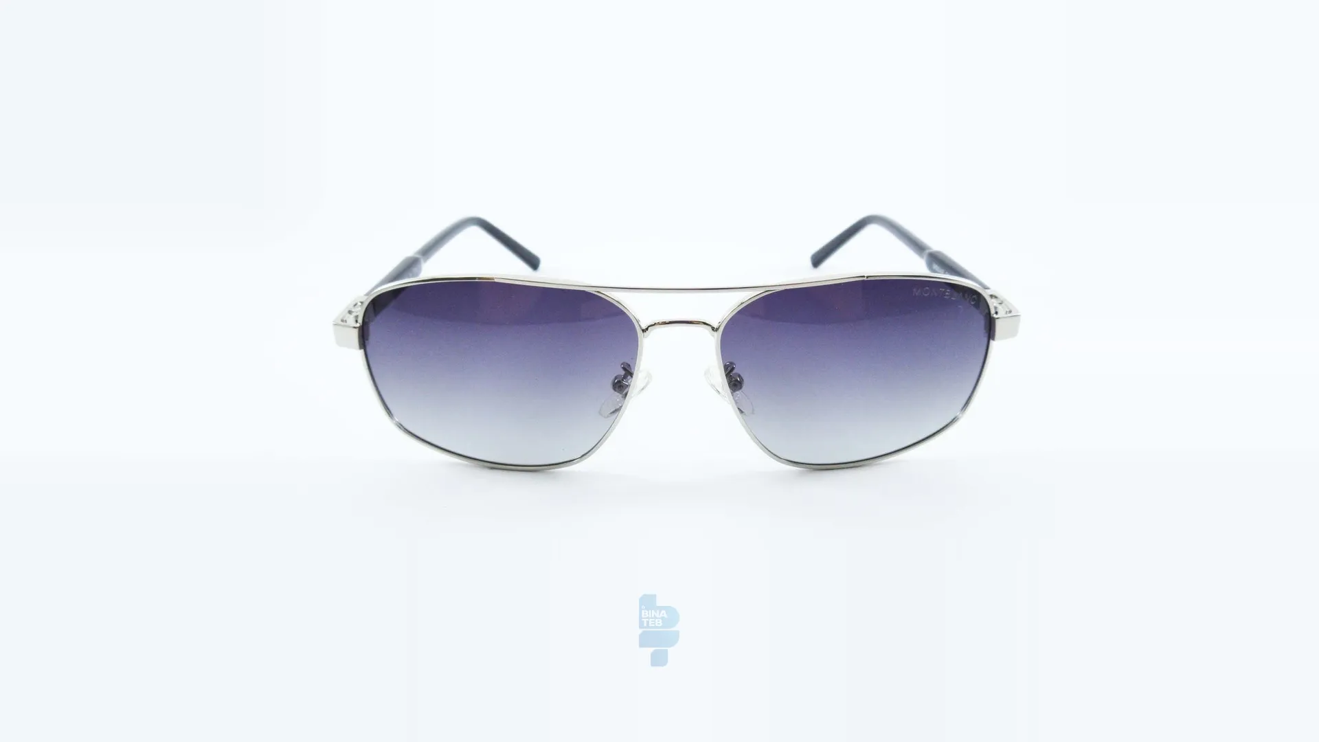 فریم عینک آفتابی MONT BLANC مردانه با شکل مستطیل به رنگ نقره ای و کد MB-648