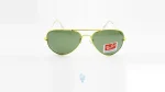 فریم عینک آفتابی RAYBAN مردانه با شکل تخم مرغی به رنگ طلایی و کد RB-3025UVL