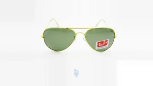 فریم عینک آفتابی RAYBAN مردانه با شکل تخم مرغی به رنگ طلایی و کد RB-3025UVL