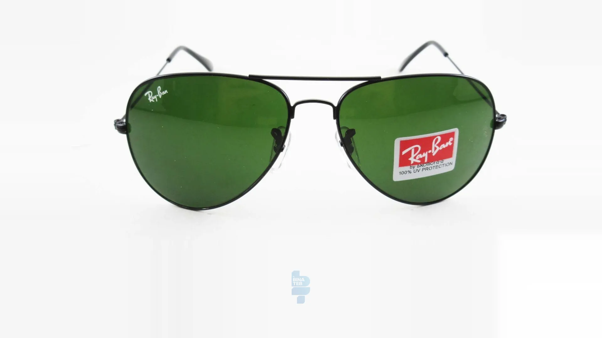 فریم عینک آفتابی RAYBAN مردانه با شکل تخم مرغی به رنگ مشکی و کد RB-3026