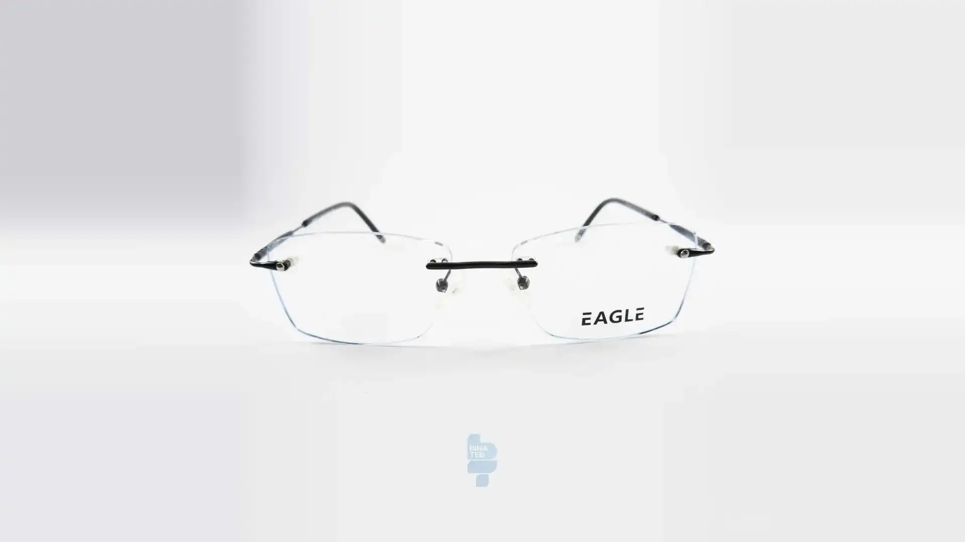 558-1 فریم عینک طبی Eagle مردانه با شکل مستطیل به رنگ مشکی و کد EG-17049A17