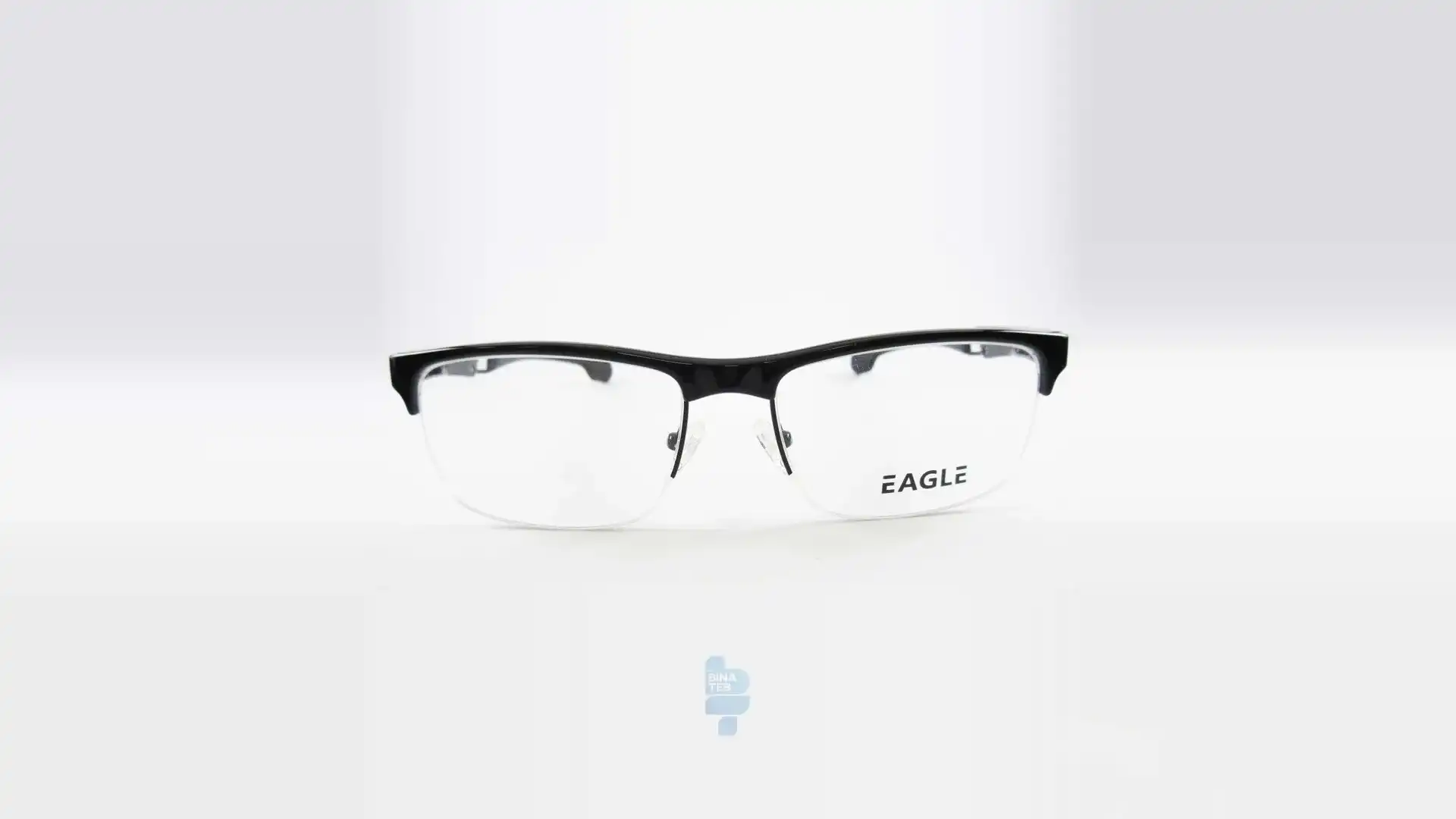 634-1 فریم عینک طبی Eagle مردانه با شکل مستطیل به رنگ مشکی و کد EG-4403