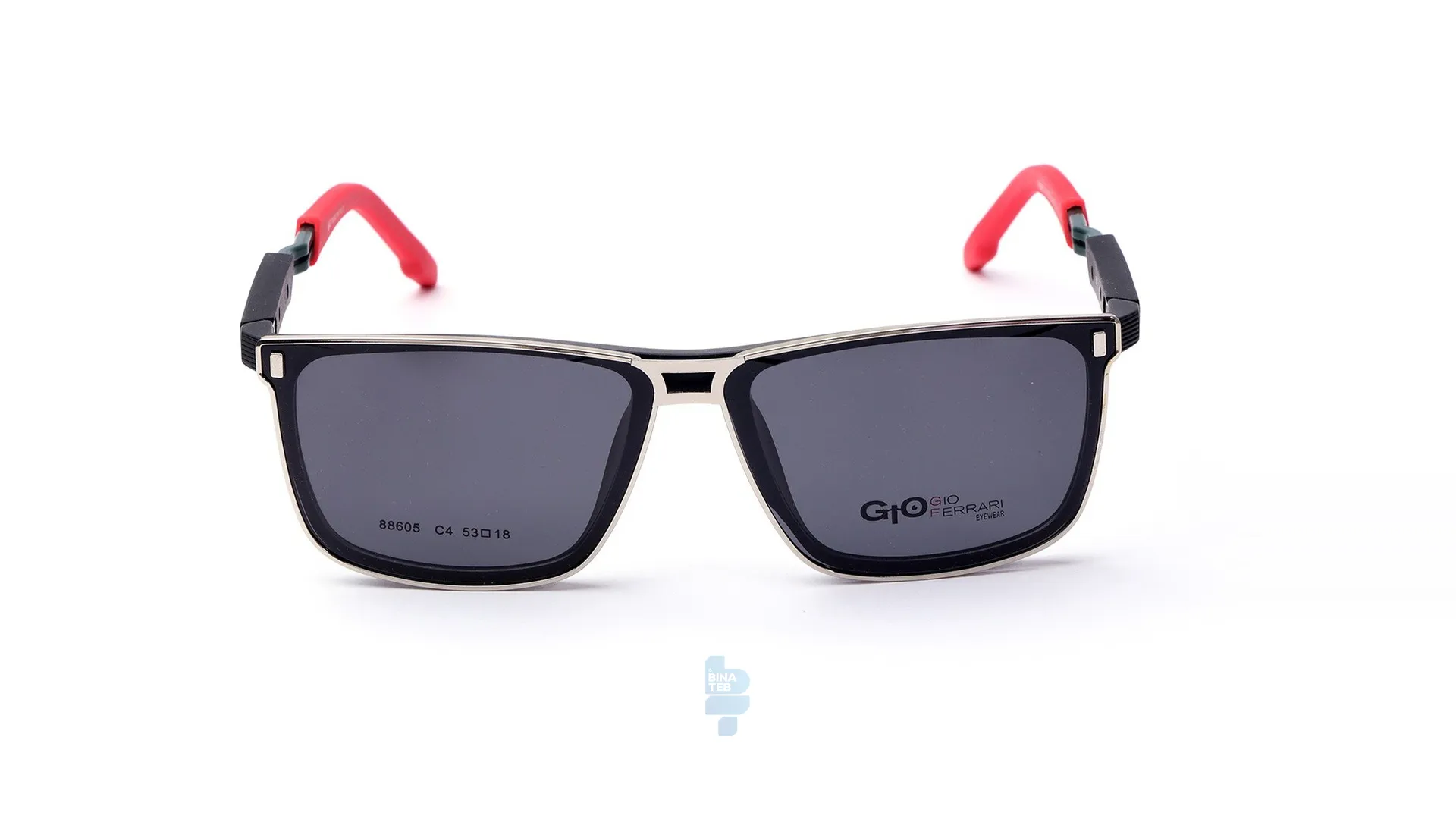 7013-1 فریم عینک طبی Gioferrari مردانه با شکل مستطیل به رنگ مشکی و کد G-88605