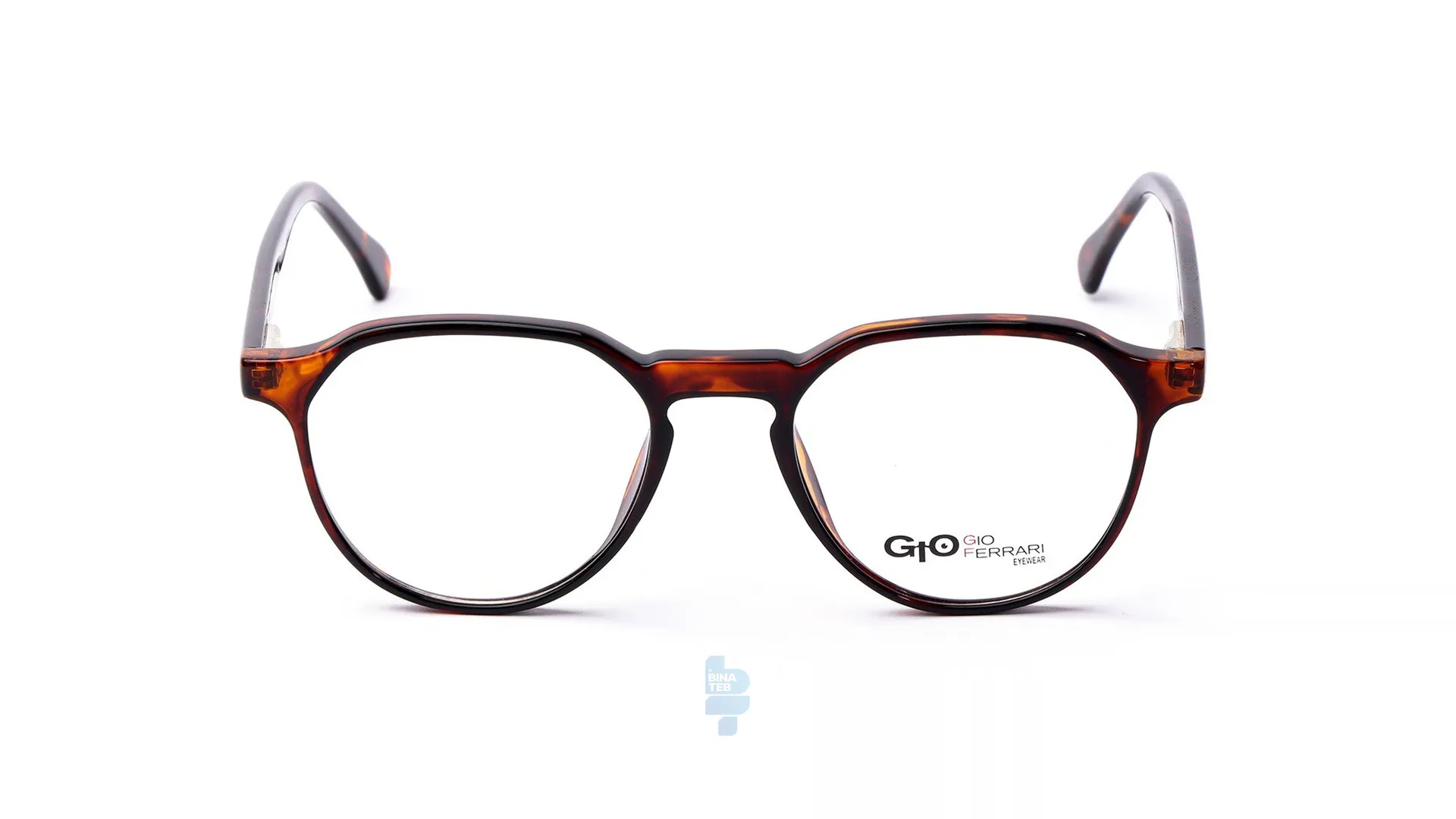 7499-1 فریم عینک طبی Gioferrari مردانه با شکل گرد به رنگ قهوه ای و کد G-94907-1