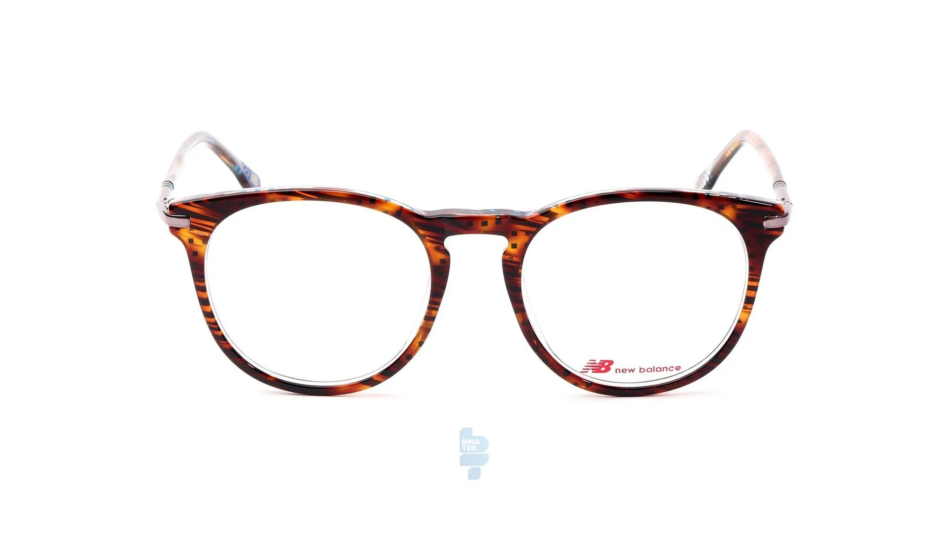 7941-1 فریم عینک طبی New Balance مردانه با شکل گرد به رنگ قهوه ای و کد NB-4107