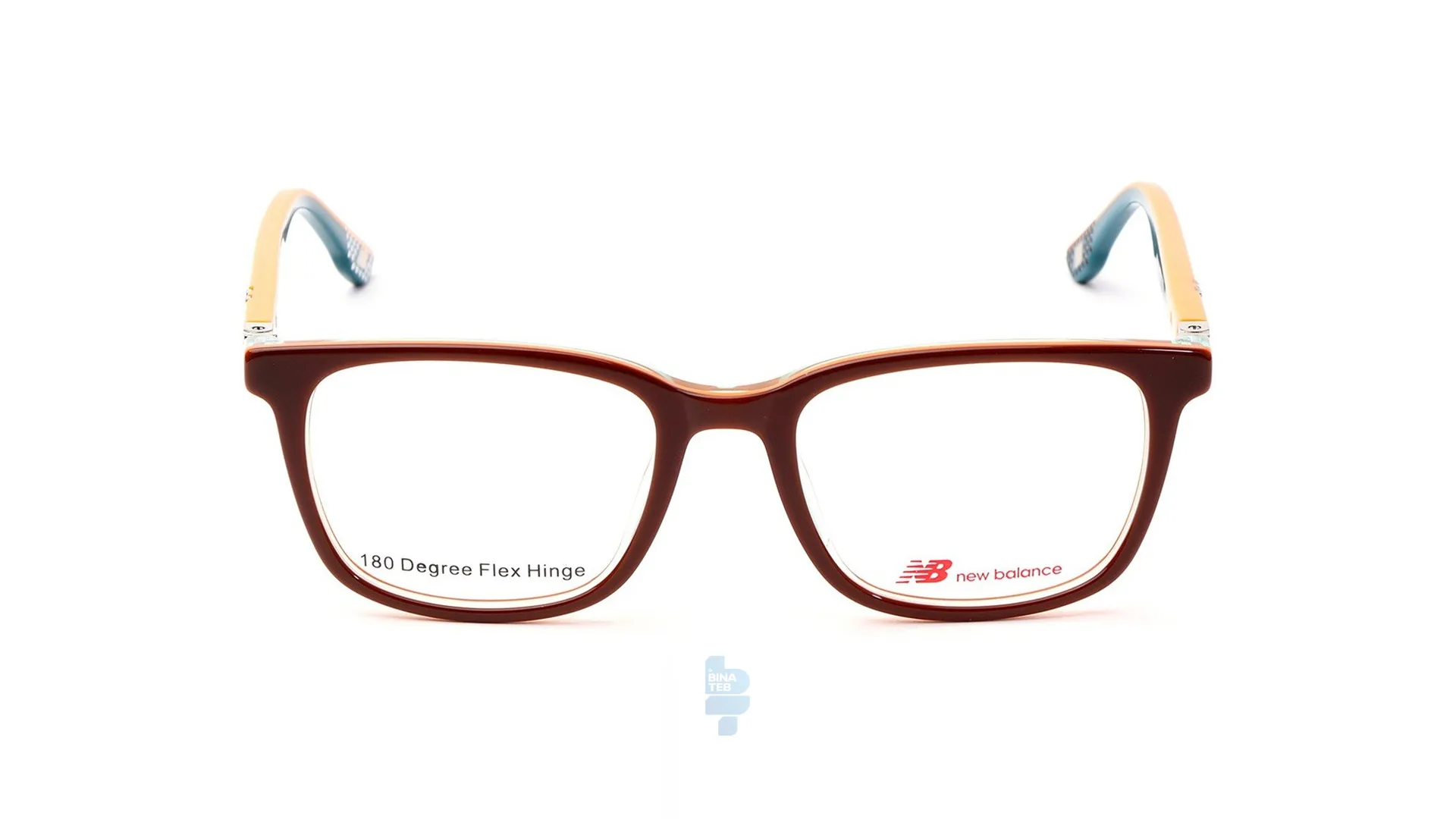 8023-1 فریم عینک طبی New Balance زنانه با شکل مستطیل به رنگ قهوه ای و کد NB-5075