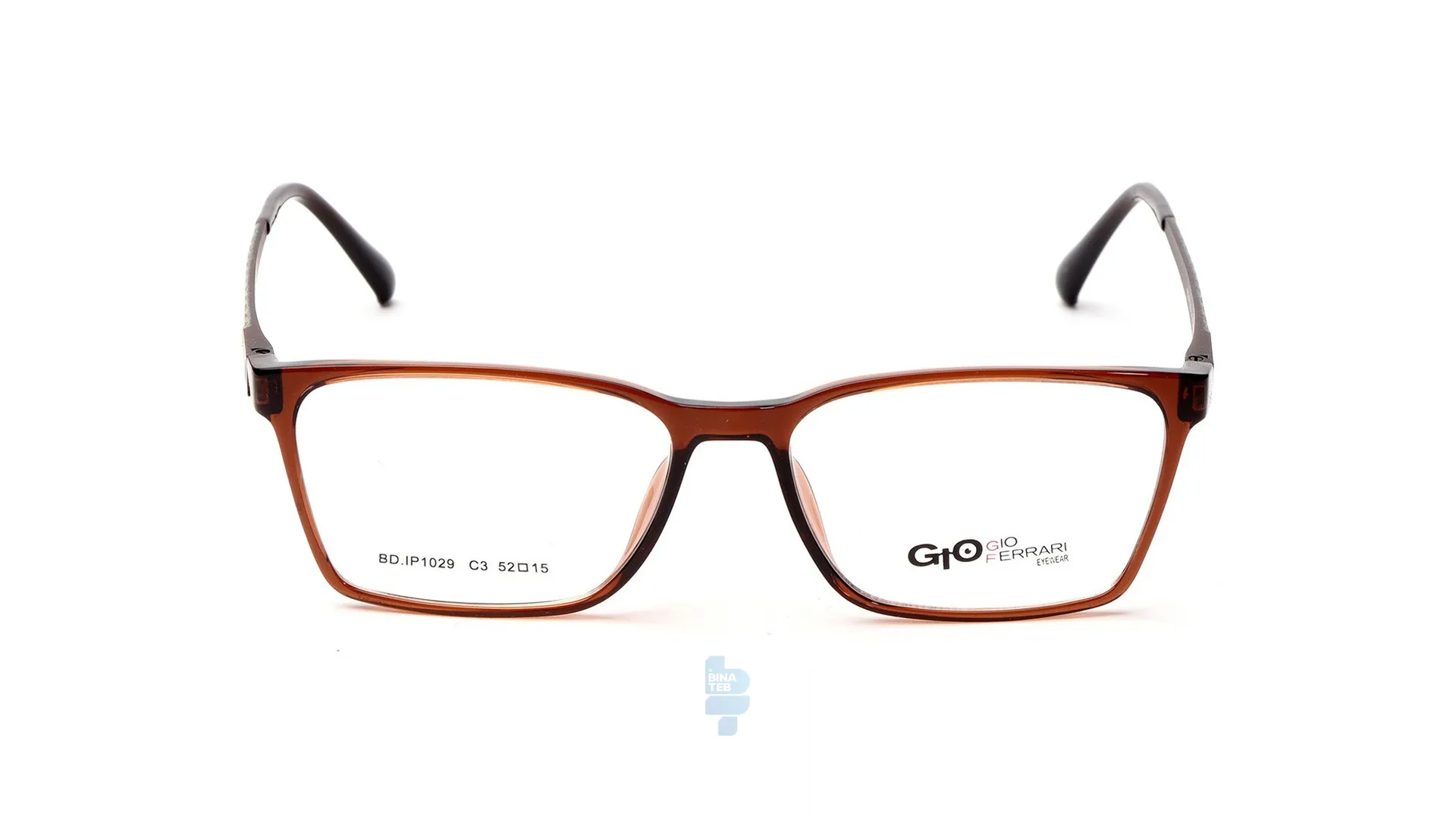 8388-1 فریم عینک طبی Gioferrari مردانه با شکل مستطیل به رنگ قهوه ای و کد G-BD.IP1029