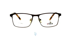 فریم عینک طبی Eagle مردانه با شکل مستطیل به رنگ قهوه ای و کد EG-GL8853