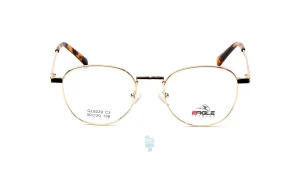 فریم عینک طبی Eagle مردانه با شکل گرد به رنگ طلایی و کد EG-GL9229