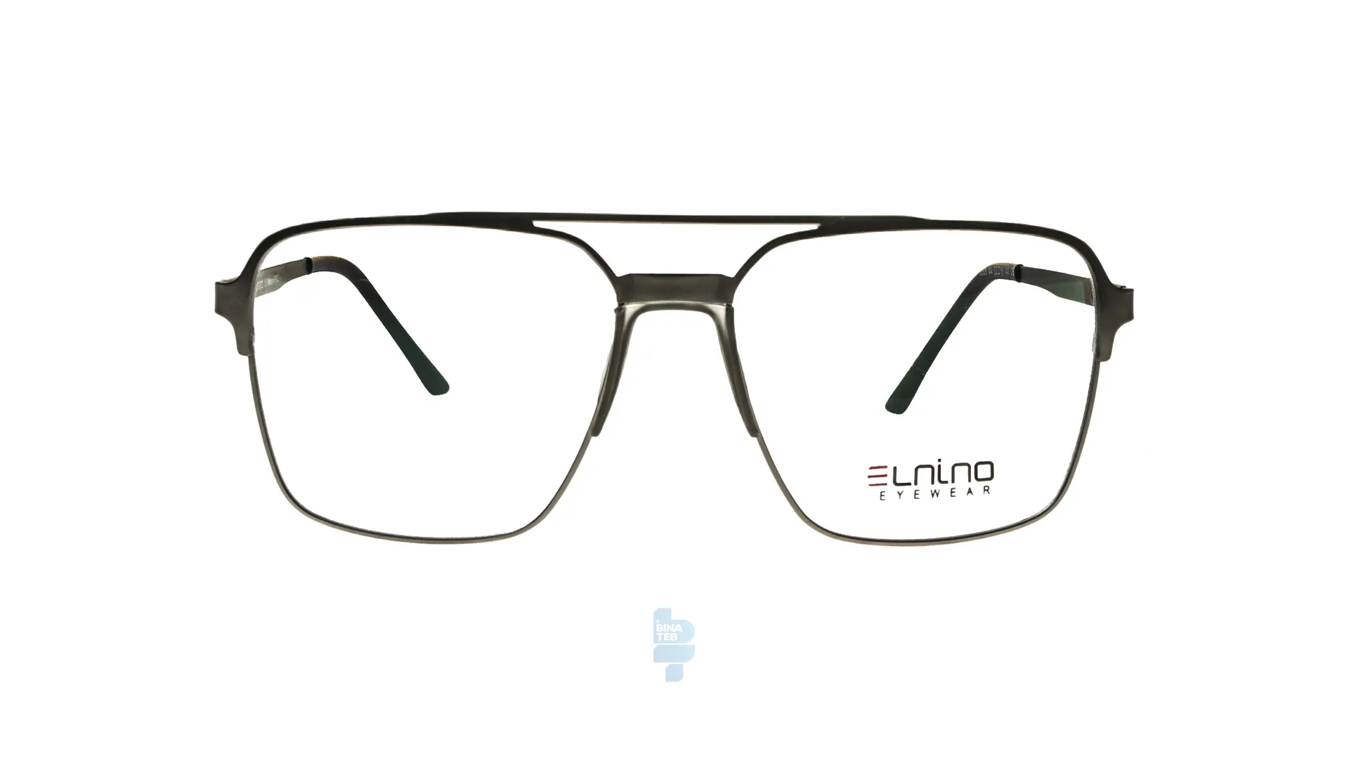 8798-1 فریم عینک طبی Elnino مردانه با شکل مستطیل به رنگ نوک مدادی و کد E-P8506