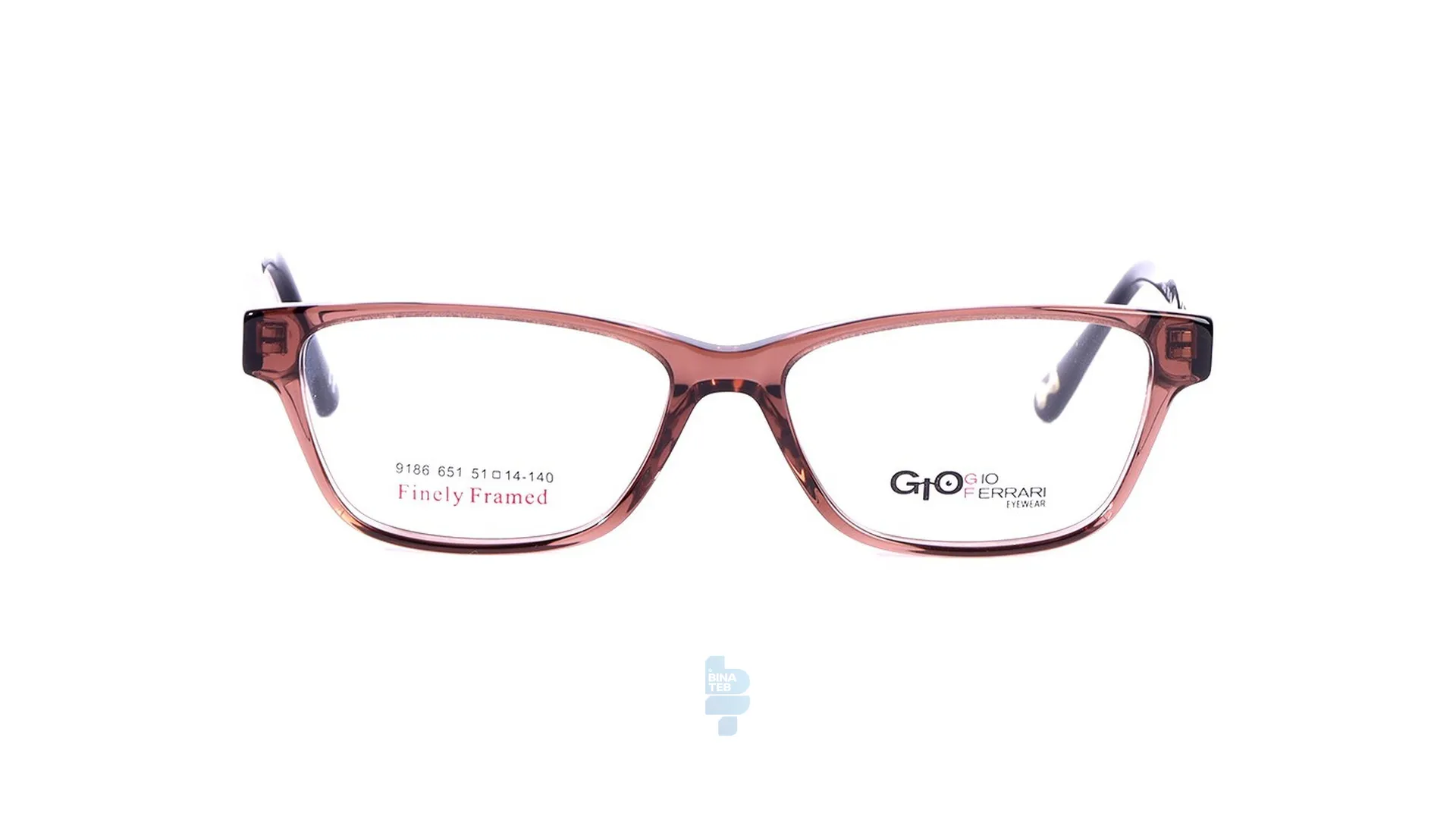 9571-1 فریم عینک طبی Gioferrari زنانه با شکل مستطیل به رنگ قهوه ای و کد G-9186
