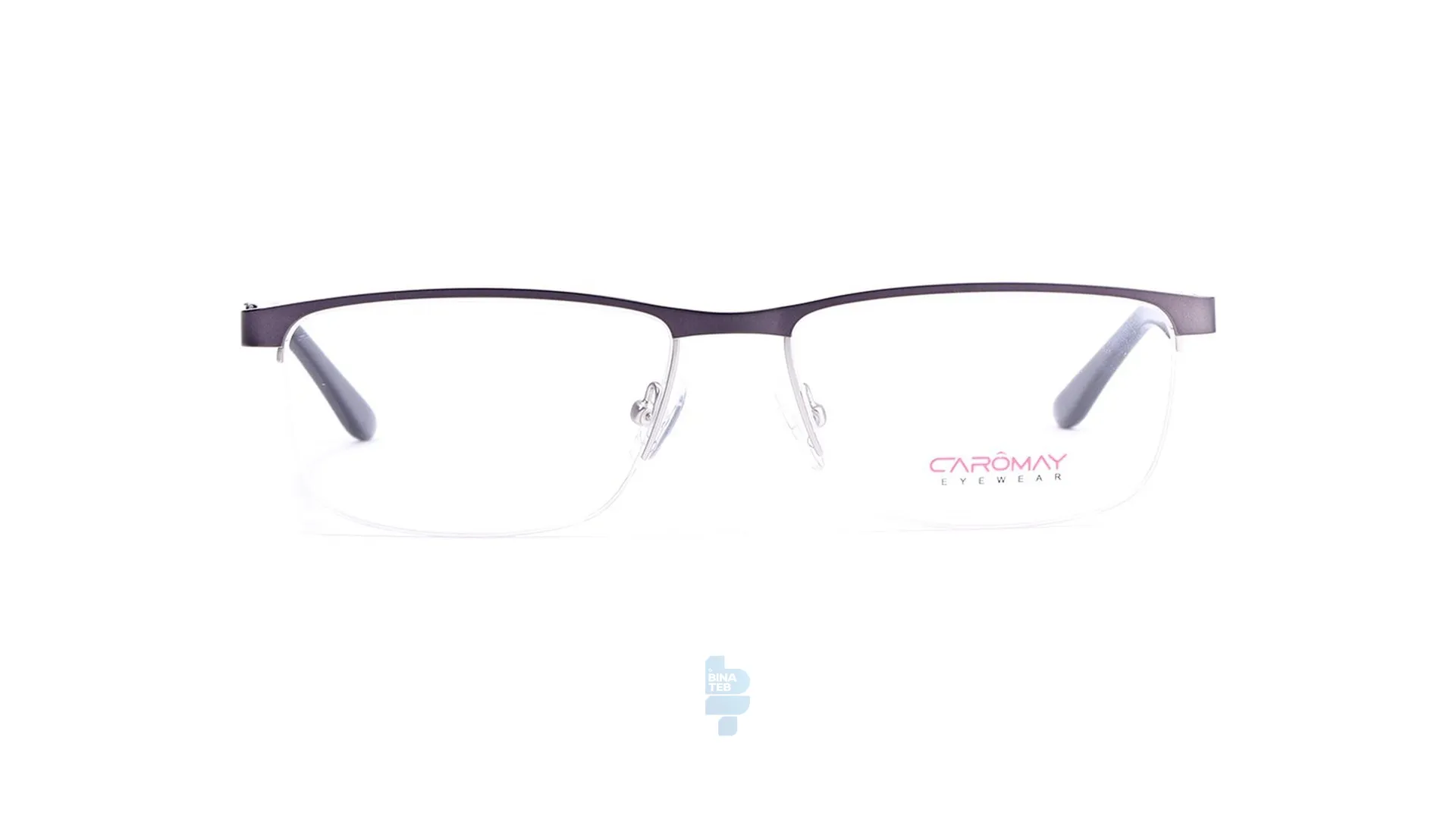 فریم عینک طبی Caromay مردانه با شکل مستطیل به رنگ نوک مدادی و کد C-9078M